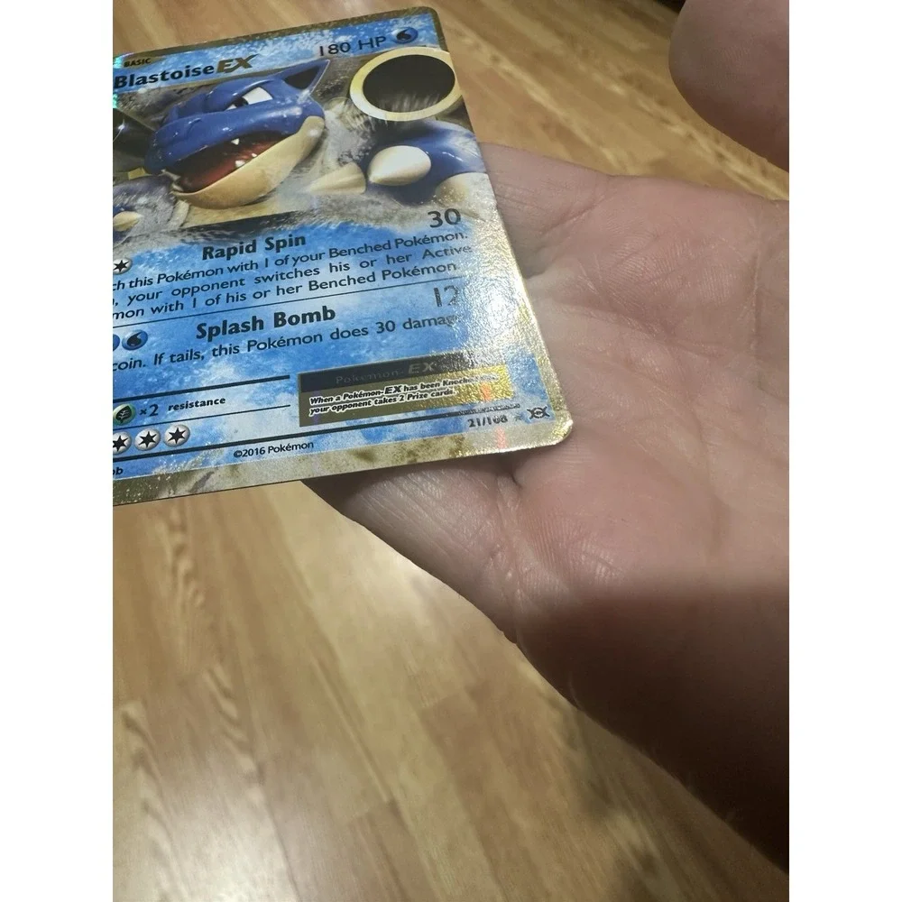 Blastoise EX 21/108 MISCUT ERROR!‎ off center oc Holo Rare Pokemon Evolutions HP